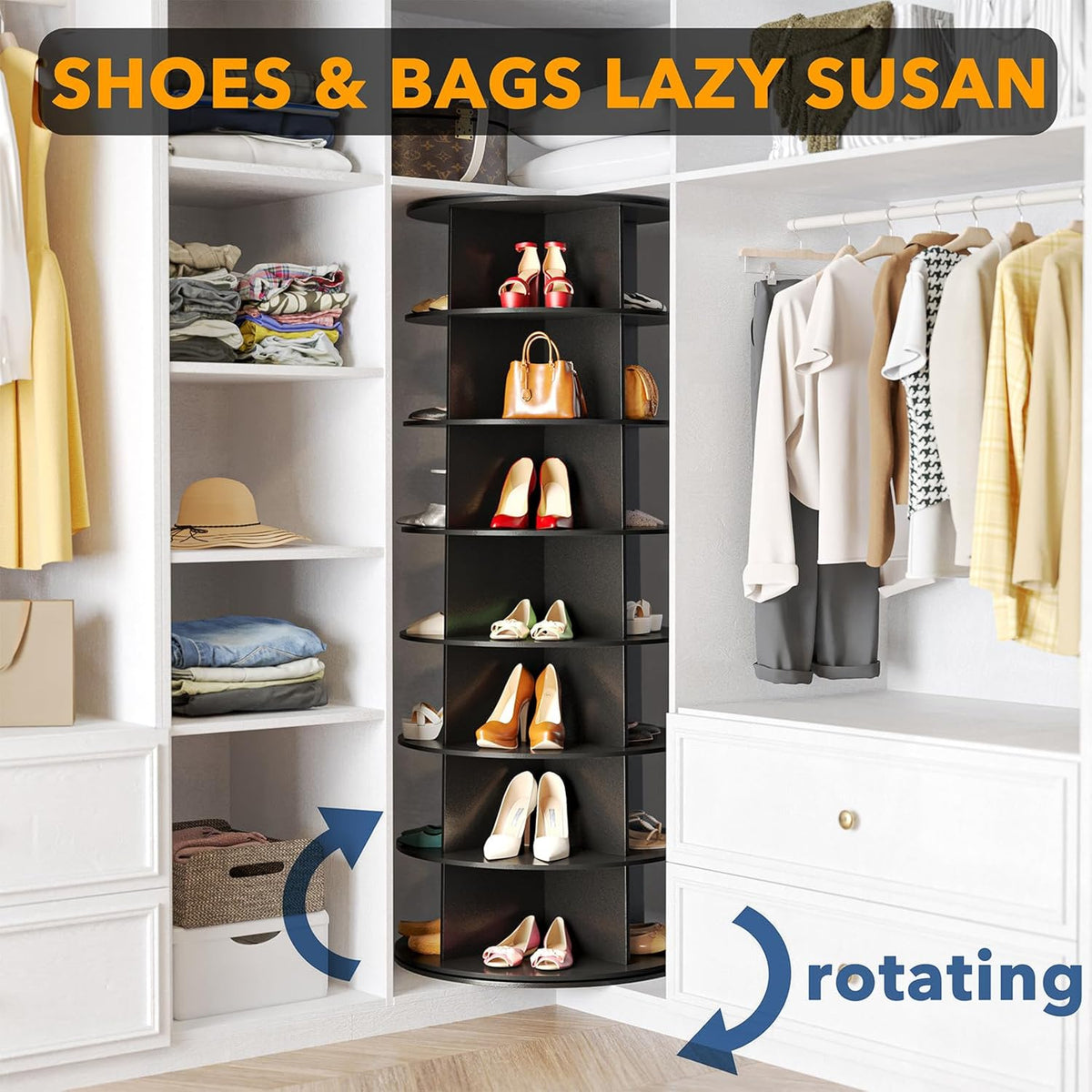 Rotating 7-Tier Shoe Rack
